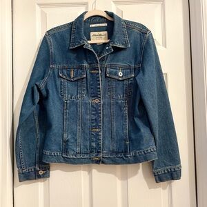 Y2K VINTAGE EDDIE BAUER JEAN JACKET, 100%
COTTON, MED WASH BLUE, PERFECT
